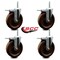 Service Caster 6 Inch High Temp Phenolic 58 Inch Stem Caster Set with Total Lock Brake SCC-TSTTL20S615-PHRHT-58212-4 - alternate 4